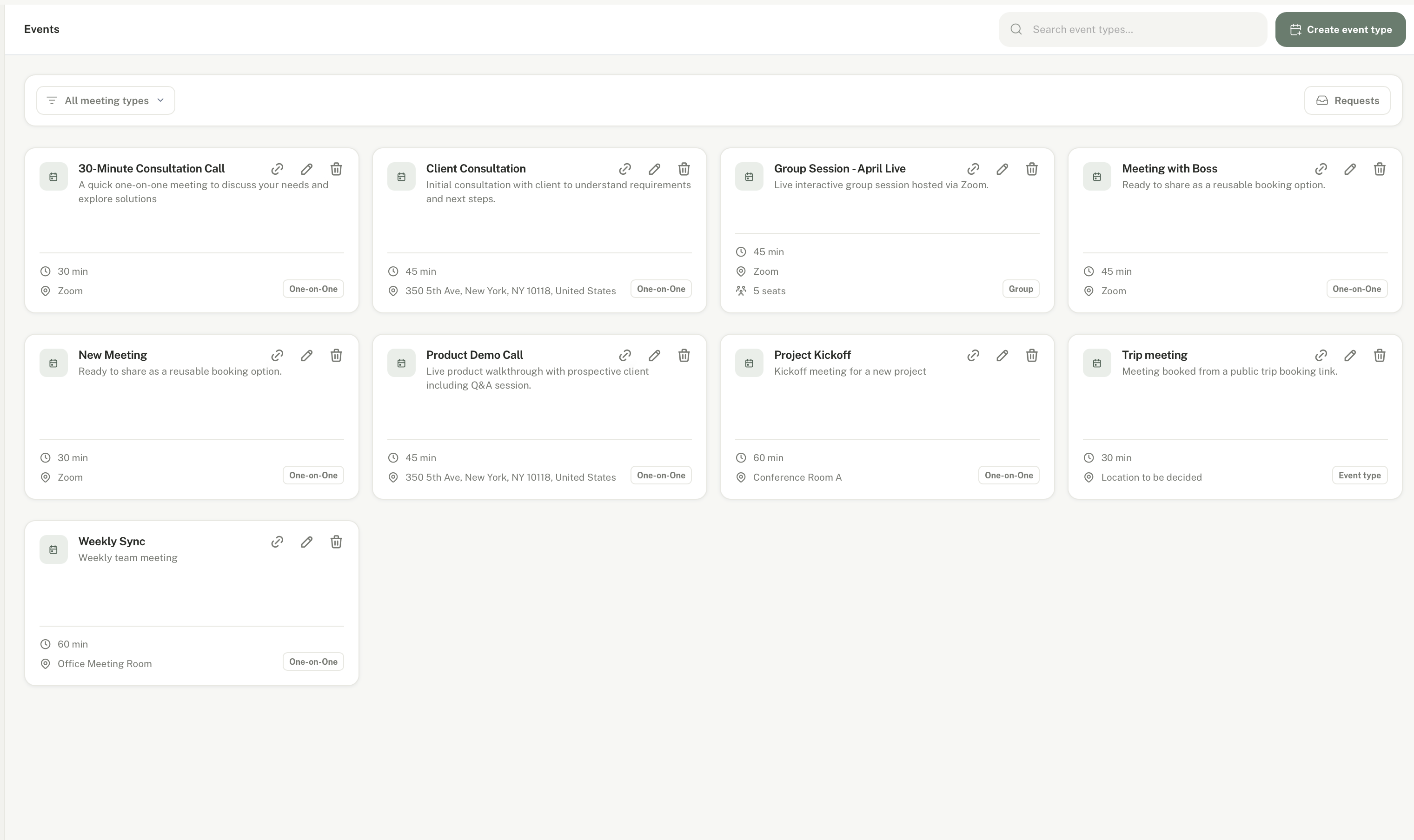 Timber Wolf event type library